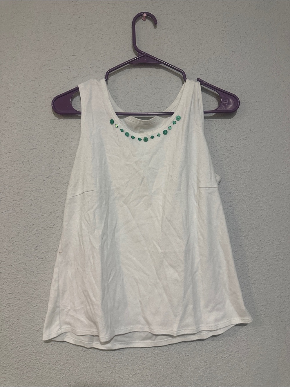 White Sleeveless Jewel-Neck Women’s Tank Top